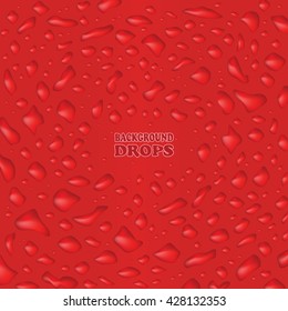 Vector red background of drops 