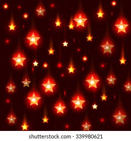 vector red background with falling stars,eps 10