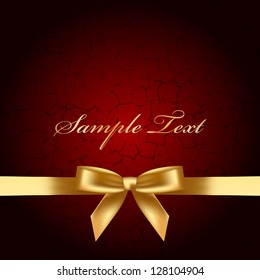 Vector red background with gold bow