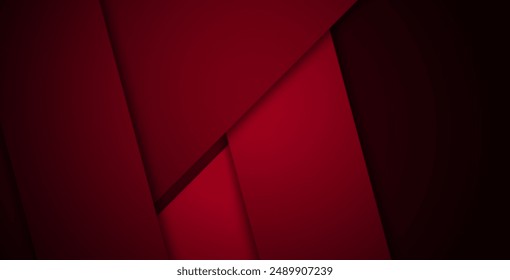 vector red background overlapping layer on dark space for background design. vector illustration
