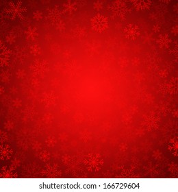 Vector Red Background With Snowflakes