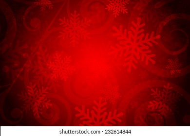 Vector Red Background With Snowflakes