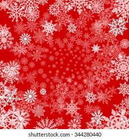 vector red background with snowflakes art