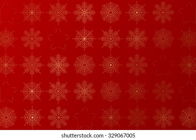 Vector red background with snowflakes pattern