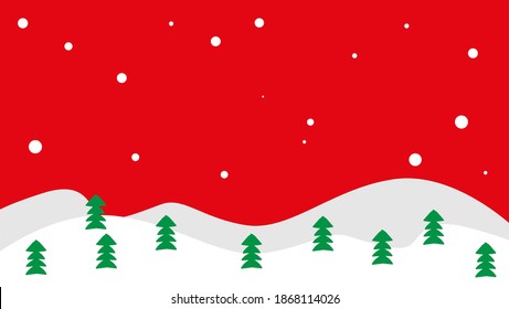 vector red background winter season on december atmosphere suitable for wallpapers, backgrounds and others