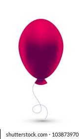 Vector red balloon isolated on white. Eps10