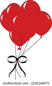 vector red balloons 14 February