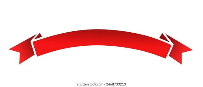 Vector Banda roja aislada sobre fondo blanco. Ilustración de una cinta roja aislada sobre un fondo blanco. 