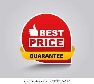 cinta de la etiqueta de la mejor garantía de precio del cartel rojo vector.