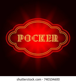 Vector red banner - poker