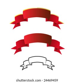 vector of red banner set