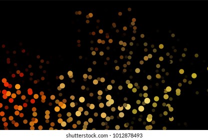 Vector red banner with set of circles, dots. Donuts Background. Creative Design Template. Technological halftone illustration.