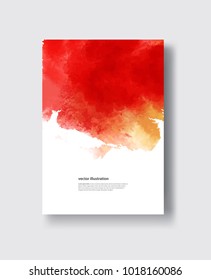 Vector red banner shapes isolated on white background. Hand drawn abstract paint brush strokes. Watercolor elements