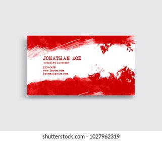 Vector red banner shapes isolated on white background. Hand drawn abstract paint brush strokes. Blood ink element.