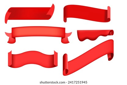 Vektorroter Banner-Aufkleber mit Leerzeichen, Vektorgrafik, einfacher Clip-Art