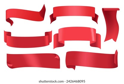 vector red banner sticker blanco vector simple clipart set