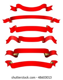 vector red banners set