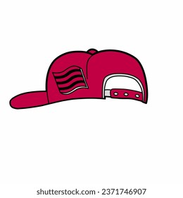 vector red basketball hat for comic design, cute icon design