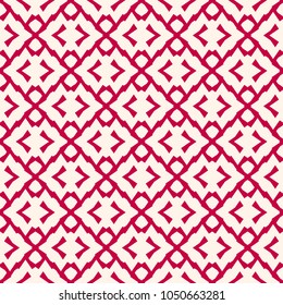 Vector red and beige texture. Abstract seamless pattern with crosses, grid, lattice. Ethnic tribal geometric background. Traditional folk motif. Elegant repeat design for decor, fabric, carpet, cloth