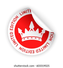 vector red bent sticker with symbol of limited edition