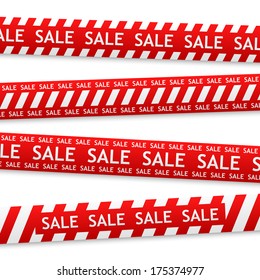 vector red bent sticker with white sale sign
