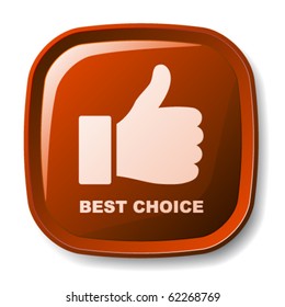 vector red best choice button