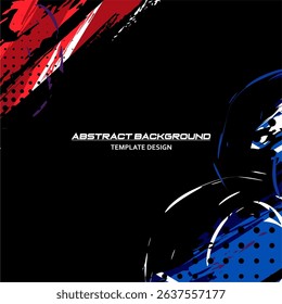 Vector Red and Black Abstract Background Vector with Sportly Style and Grunge Effect. Brush Stroke Illustration Vector, Poster. Scratch Texture Elements For Design Template