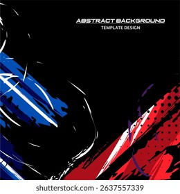 Vector Red and Black Abstract Background Vector with Sportly Style and Grunge Effect. Brush Stroke Illustration Vector, Poster. Scratch Texture Elements For Design Template
