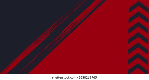Vector red and black background with sporty brush motif.vector ilustartion
