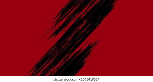Fondo rojo y negro de Vector con motivo de pincel deportivo. Ilustración de Vector