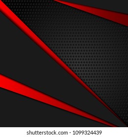 Fondo abstracto geométrico de color rojo y negro vectorial