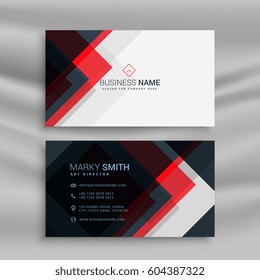 vector red and black creative business card template design