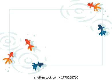 Vector red and black goldfish background illustration