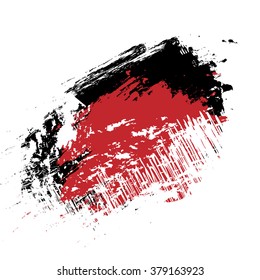 vector red and black grunge brush strokes ink paint isolated on white background