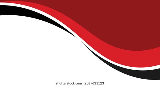 Vector red and black line background curve element with white space for text and message design, overlapping layers, vector