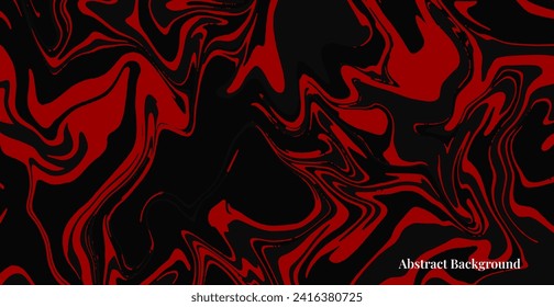 Vector Red And Black Marble Ink Texture. Abstract Background. Digital. Illustration. Wallpaper. Luxury Banner. Backdrop