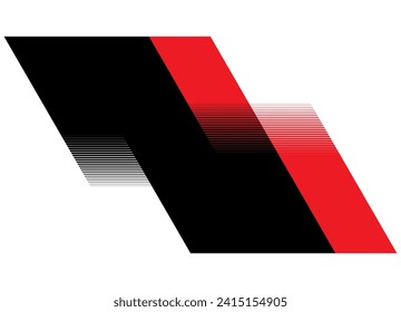 Vector red and black pattern on a white background. Strict vector background of lines. Halftones. Design element