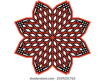 Vector red and black pattern on a white background. A flower with a seed. Plant design element. vector background.