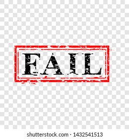 Vector, Red and Black Rubber Stamp, Fail, at transparent effect background

