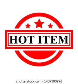 Vector, Red and Black Rubber Stamp, Hot Item, Isolated on white
