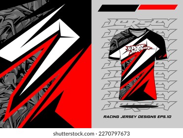 Vector red black sports shirt jersey design template 3d