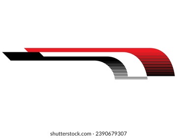 Vector red and black sports stripe on a sports car. Race. Speed. Modern pattern. Vector background.