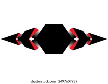 Vector de rayas rojas y negras sobre fondo blanco. Patrón de rayas moderno simétrico. Fondo de Vector, decoración interior, elemento de diseño a rayas.