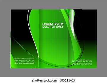 Vector red and black tri-fold brochure design template with abstract geometric background EPS10 Tri-Fold Mock up & back Brochure Design 