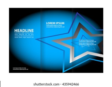 Vector red and black tri-fold brochure design template with abstract geometric background EPS10 Tri-Fold Mock up & back Brochure Design
