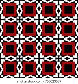 Vector red, black and white simple pattern