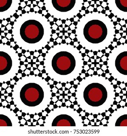 Vector red, black and white simple pattern