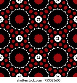 Vector red, black and white simple pattern