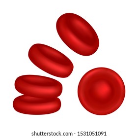 Vector red blood cells. Erythrocytes isolated on white background