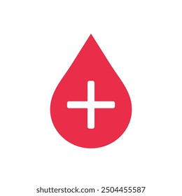 vector Red blood droplets isolated on white background. Blood donation, platelets, stem cells. Vector illustration.